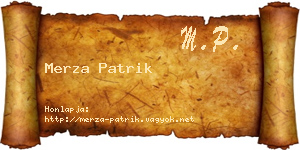 Merza Patrik névjegykártya